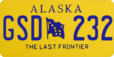 AK license plate GSD232