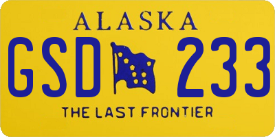 AK license plate GSD233