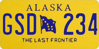 AK license plate GSD234