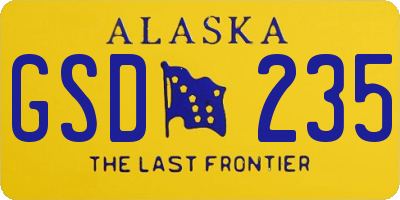 AK license plate GSD235