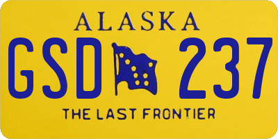 AK license plate GSD237