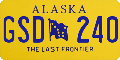 AK license plate GSD240