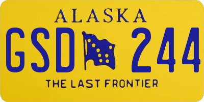 AK license plate GSD244