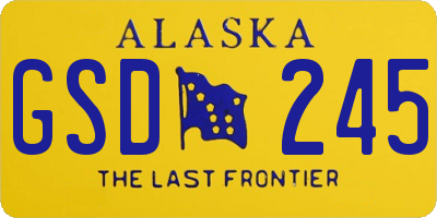 AK license plate GSD245