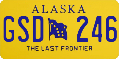 AK license plate GSD246