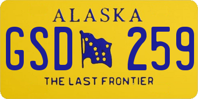 AK license plate GSD259