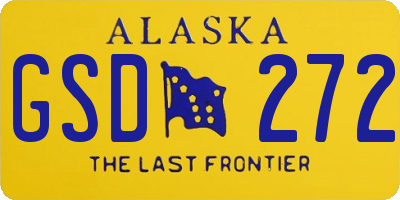 AK license plate GSD272