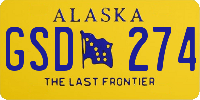 AK license plate GSD274