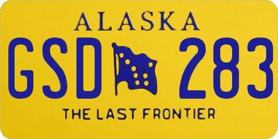 AK license plate GSD283