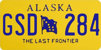 AK license plate GSD284