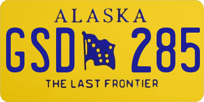 AK license plate GSD285