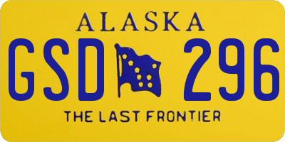 AK license plate GSD296