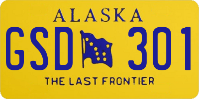 AK license plate GSD301