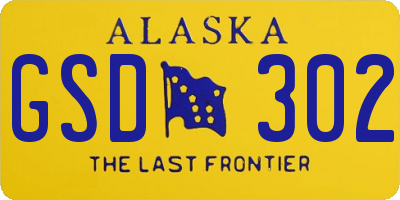 AK license plate GSD302