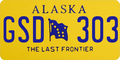 AK license plate GSD303