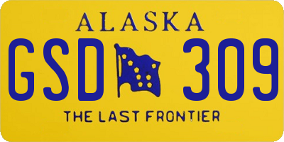 AK license plate GSD309