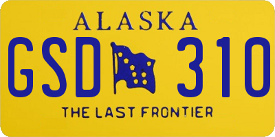 AK license plate GSD310