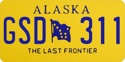 AK license plate GSD311