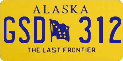 AK license plate GSD312