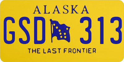 AK license plate GSD313