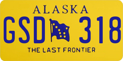 AK license plate GSD318