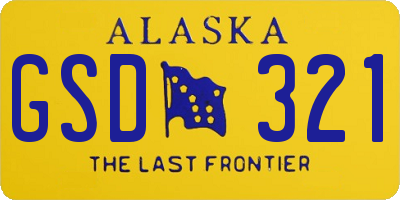 AK license plate GSD321