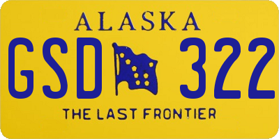 AK license plate GSD322