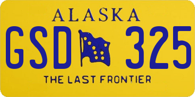 AK license plate GSD325