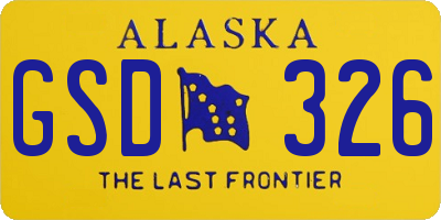 AK license plate GSD326