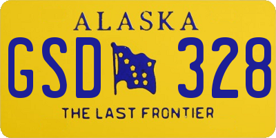 AK license plate GSD328