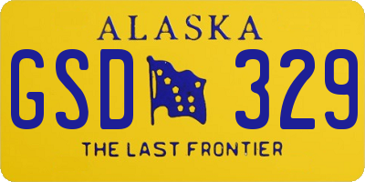 AK license plate GSD329