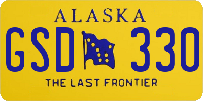 AK license plate GSD330