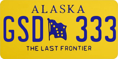 AK license plate GSD333