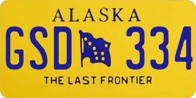 AK license plate GSD334