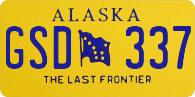 AK license plate GSD337