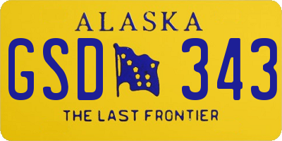 AK license plate GSD343