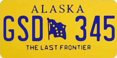 AK license plate GSD345