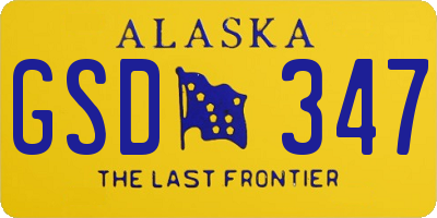 AK license plate GSD347