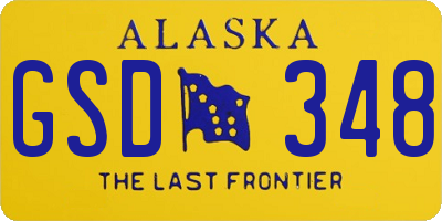 AK license plate GSD348