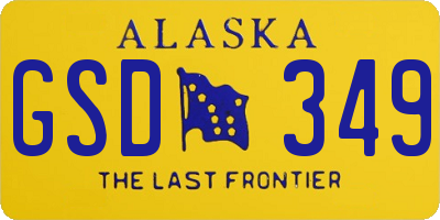 AK license plate GSD349