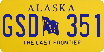 AK license plate GSD351