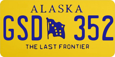 AK license plate GSD352