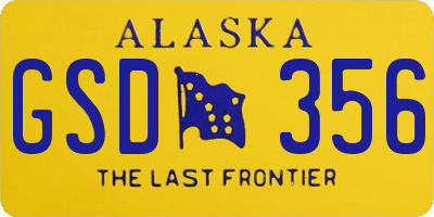 AK license plate GSD356