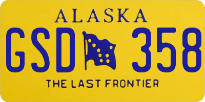 AK license plate GSD358