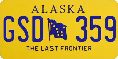 AK license plate GSD359