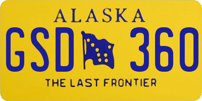 AK license plate GSD360