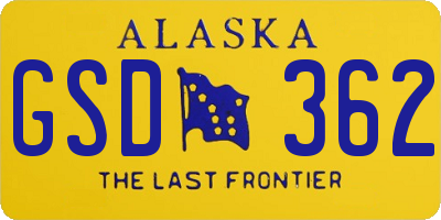 AK license plate GSD362