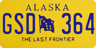 AK license plate GSD364