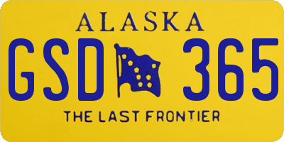 AK license plate GSD365