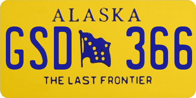 AK license plate GSD366